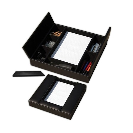 Dacasso Black Leatherette Enhanced Conference Room Organizer AG-1390